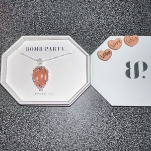 Peaceful Harmony Bomb Party Necklace Zen Gems Genuine Carnelian Quartz Silver